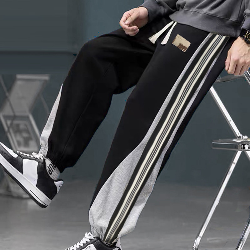 400斤潮牌胖子哥加肥加大休闲宽松卫裤加绒保暖显瘦肥佬运动长裤