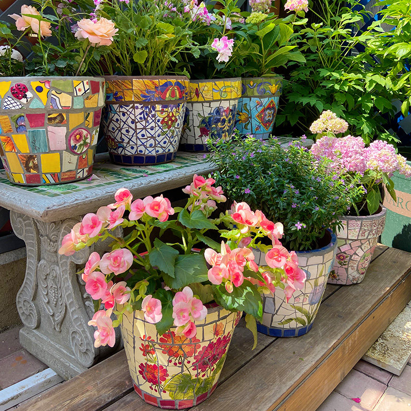 特色陶瓷马赛克鲜花绿植兰花菊花花盆