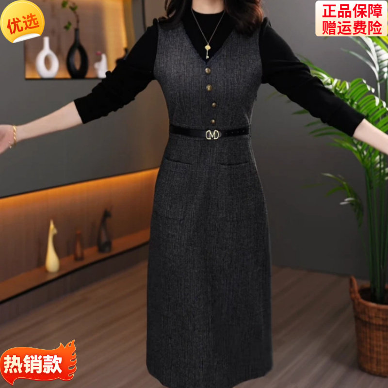 精品爆款两件套连衣裙2025秋冬新