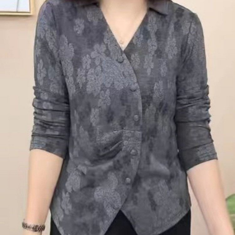 妈妈装2025秋季新款时尚翻领洋气