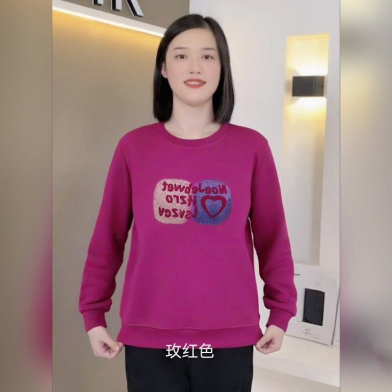 妈妈装2025秋季新款时尚圆领印花洋气百搭减龄女装卫衣