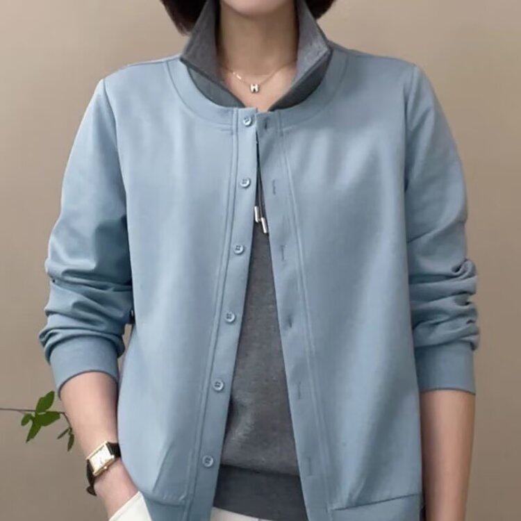 正品2026夏季新款时尚百搭建立气质假两件卫衣女