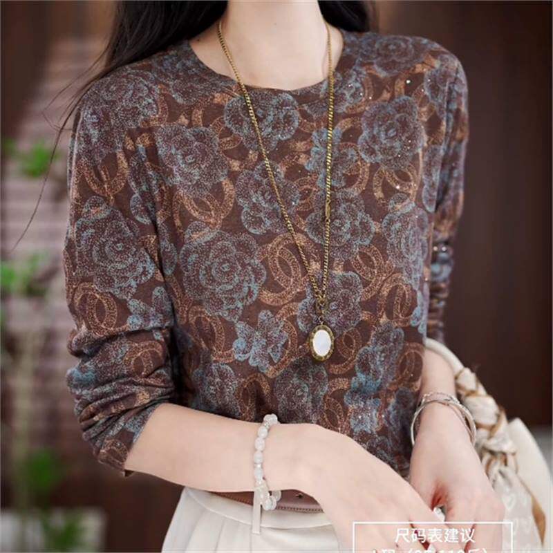 正品2026春季新款宽松打底衫小个子显瘦妈妈装长袖t恤女上衣