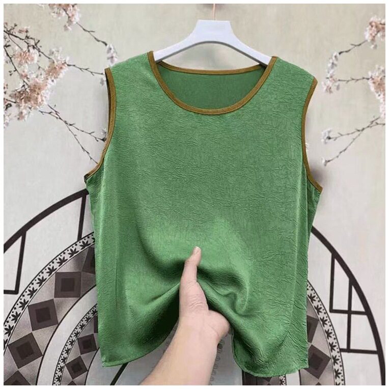 正品 2026夏季新款百搭遮肉圆领无袖女士T恤衫舒适显廋上衣女