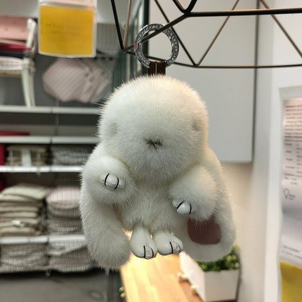 装死兔挂饰皮草饰品哥本哈根可爱水貂毛玩具萌萌小兔包挂件钥匙扣