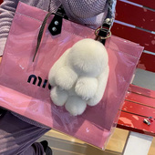 正版 死兔挂饰皮草饰品獭兔毛可爱毛绒兔玩具萌萌兔包挂件钥匙扣 装
