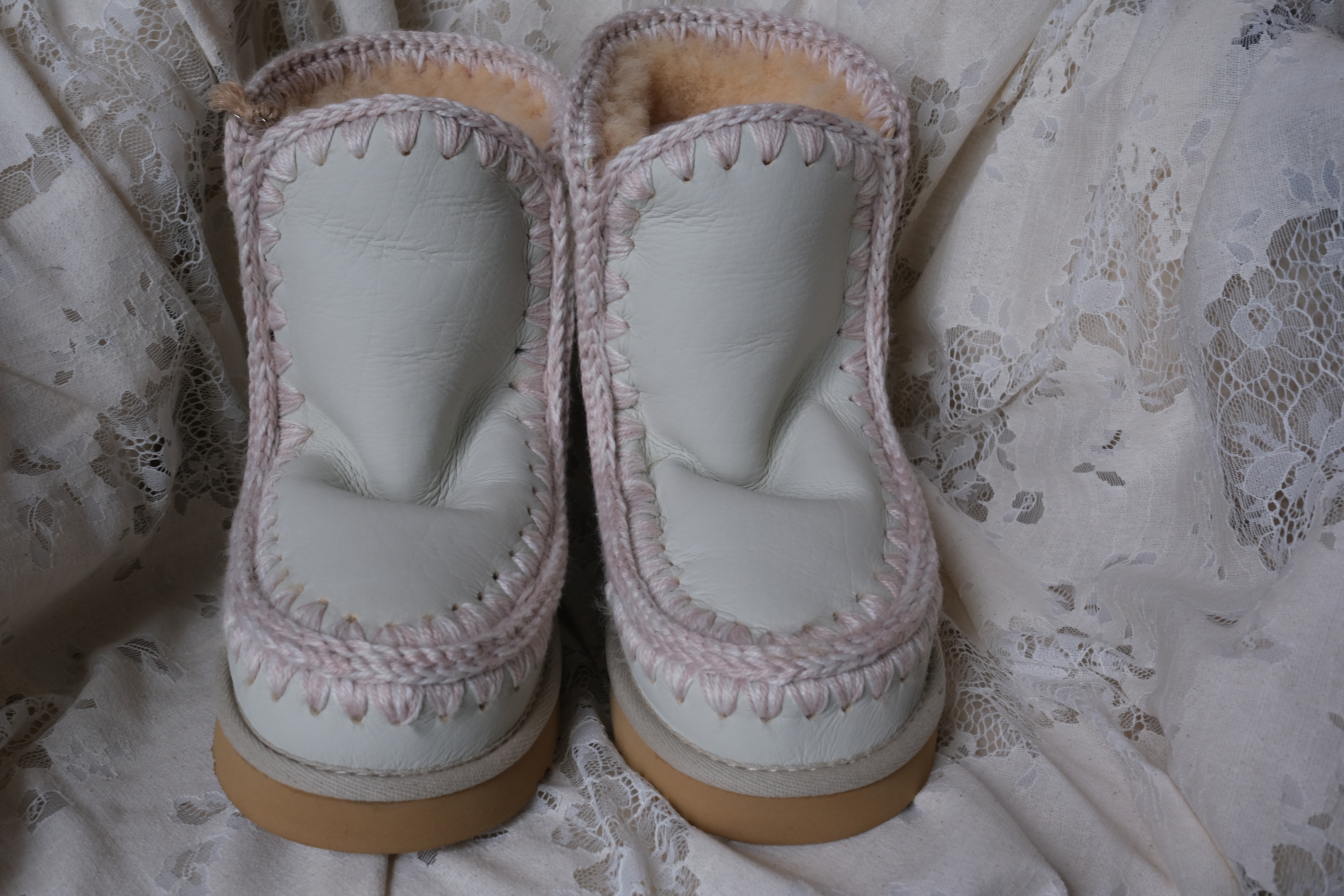 POHIOSY2025秋冬新款雪地靴羊皮毛一体18cm爱斯基摩款保暖水波纹