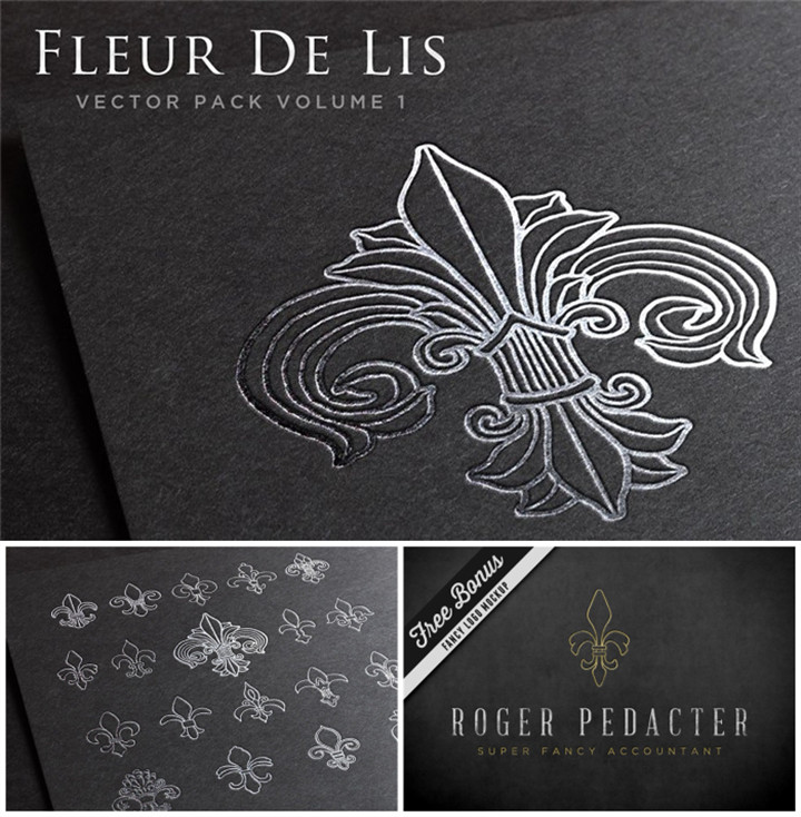 a0677矢量ai设计素材 法式风格鸢尾花纹章fleur de lis图案logo