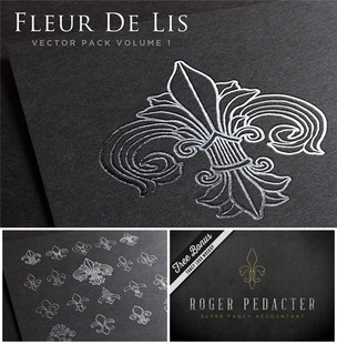 A0677矢量AI设计素材 法式风格鸢尾花纹章Fleur de lis图案logo
