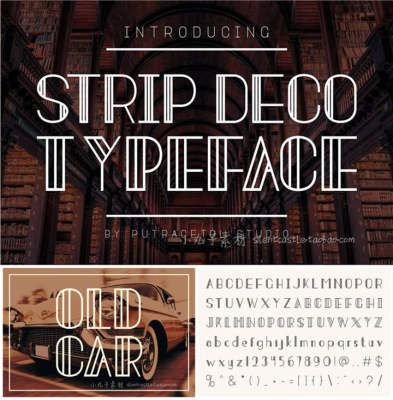 PS平面设计素材art deco风格英文字体 Strip Deco