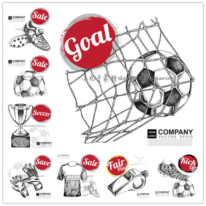 A0034矢量AI设计素材 手绘足球主题冠军球鞋线稿插画,商务/设计服务,设计素材/源文件,淘宝优惠券,粉丝福利购,淘宝优惠卷