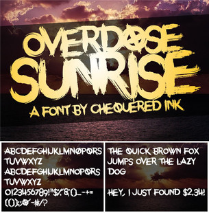 PS平面设计素材手写街头涂鸦风格英文字体Overdose Sunrise Font