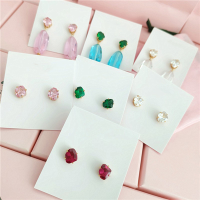 水钻精致时尚耳钉耳饰女小众
