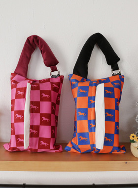 创意小马挂式车载纸巾袋时尚家居纸巾盒抽纸盒纸巾抽新款