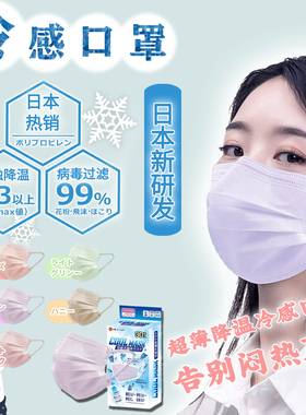 日本本良冰凉感降温防晒超快适透气成人夏天薄款彩色冷感防护口罩