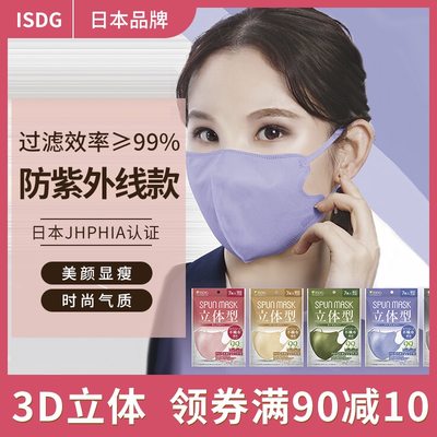 ISDG防护口罩薄款透气高颜值立体
