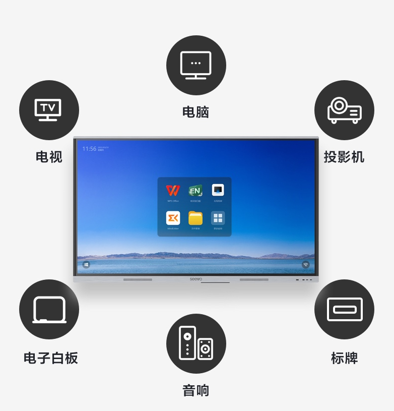 定制seewo希沃教学一体机智能会议培训家用平板触控电子白板65758