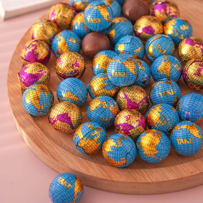 雅客地球巧克力500g球形糖果夹心巧克力卡通儿童零食糖果散装年货