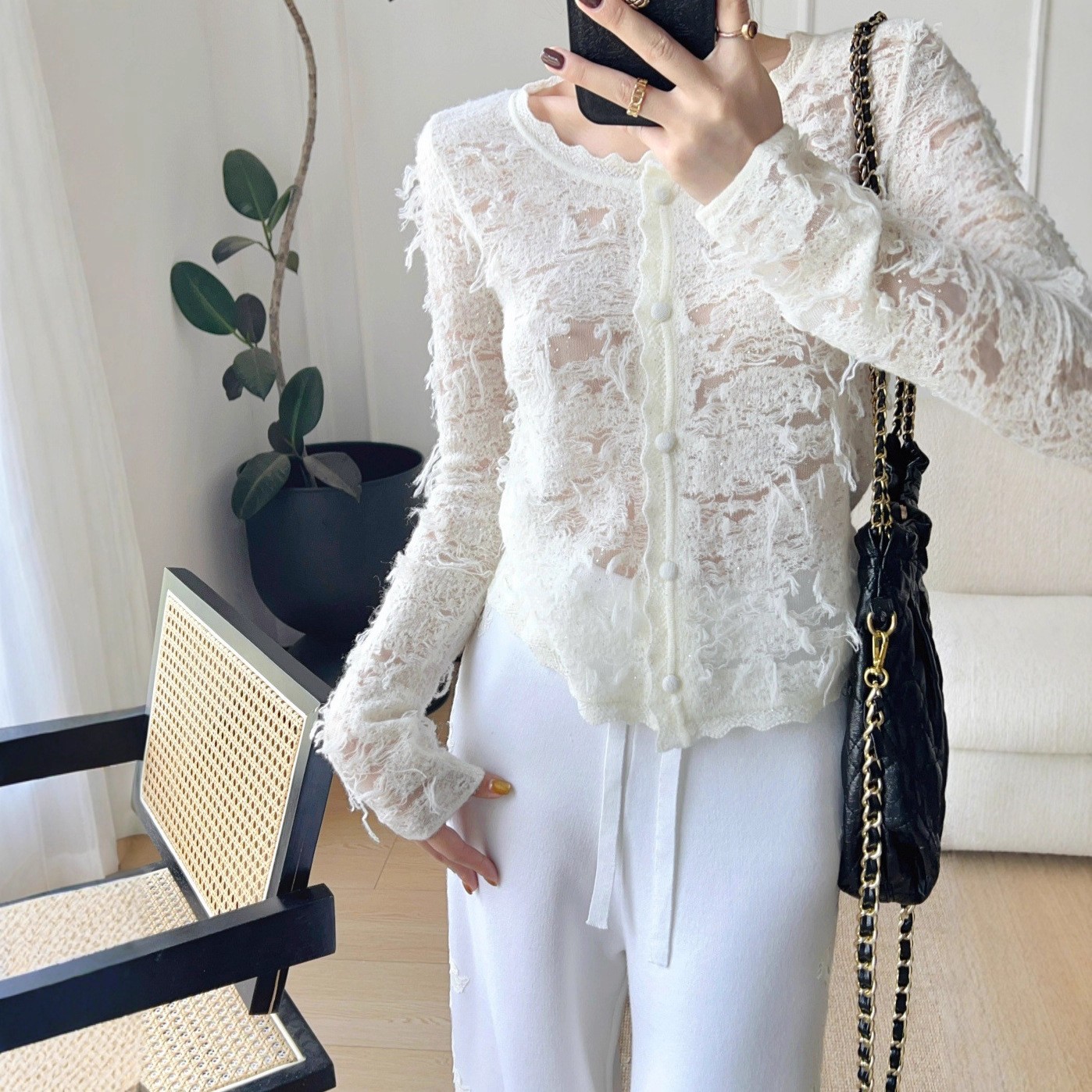 南油高端女装蕾丝开衫