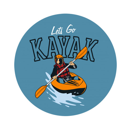 运动爱好风格 皮划艇 lets go kayak徽章贴纸贴花#1245