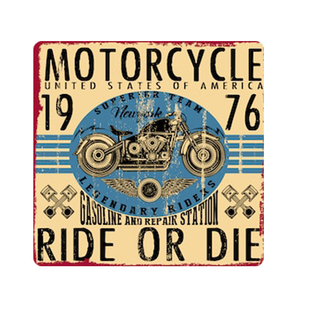 old ride die年骑行或死亡活塞老派贴纸贴花 schoo摩托1976