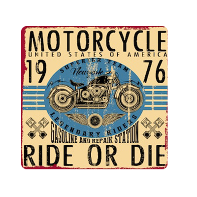 old schoo摩托1976 ride or die年骑行或死亡活塞老派贴纸贴花