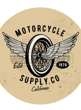 moto飞轮小翅膀复古斑驳老学校TRCM300镭射反光车贴贴花#204010-A