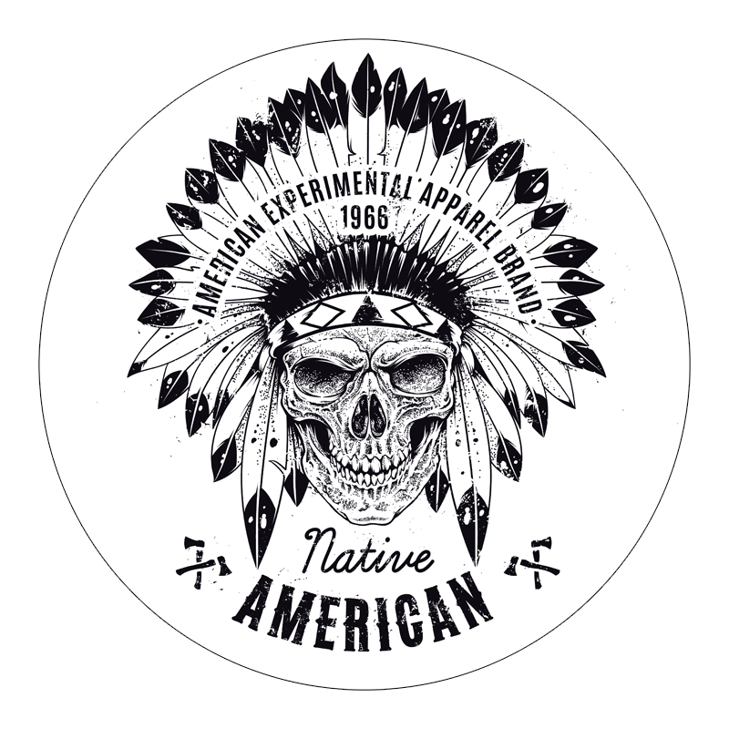 战斧鹰羽冠部落徽章摩托车贴纸