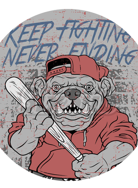 战斗大狗HOTROD复古机车霸气反光水晶滴胶车贴贴花23505#