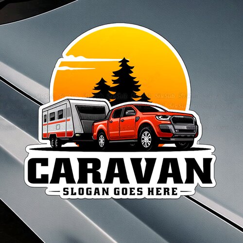 truck皮卡van life越野旅行度假反光镭射拖挂房车车贴贴画#1231