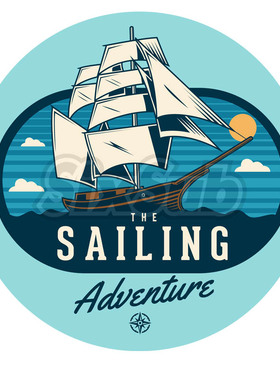 sailing ship ocean 诺亚方舟帆船品味反光磁性镭射贴花#204015