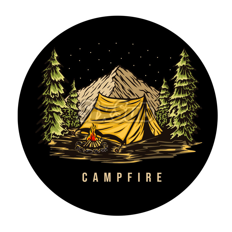 campfire星空营地露营帐篷自驾保温箱装饰磁性反光镭射车贴#4504