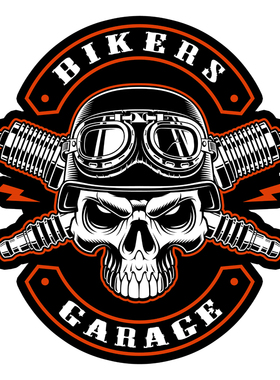 骷髅风格 火花塞交叉头骨徽章汽车摩托机车贴纸贴花#772