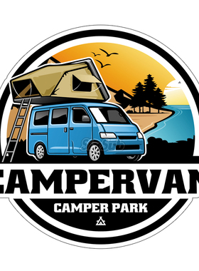 度假房车VAN床车自驾装饰反光镭射磁性装饰车贴贴花22720#