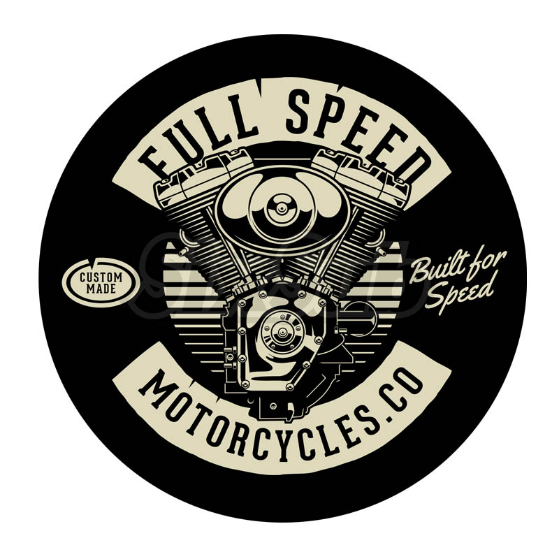 机车摩托V缸机盖镭射反光车贴花