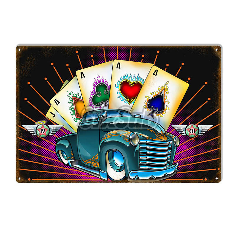 1901 aces 摩托车汽车复古贴纸贴花# 027054