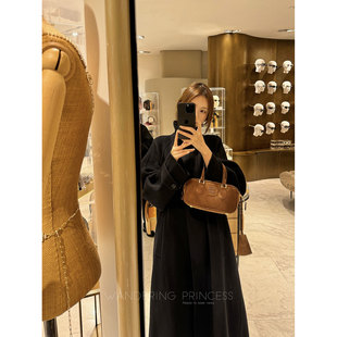 钱美西◆880g100澳毛立领双面尼大衣 气质宽松廓形长款外套女2色