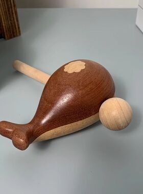 鲸木鱼敲打可爱随身解压公室静心打击乐器实木摆件佛系玩具礼物