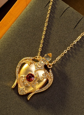 中古风vintage风复古宫廷风复古仿宝石项链锁骨链