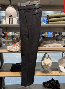 Adidas阿迪达斯男子加绒长裤冬黑色武宗商务通勤锥形休闲裤KB5109