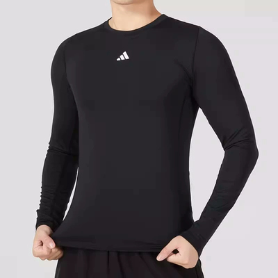正品Adidas/阿迪达斯男子健身训练紧身长袖圆领套头衫T恤 HK2336