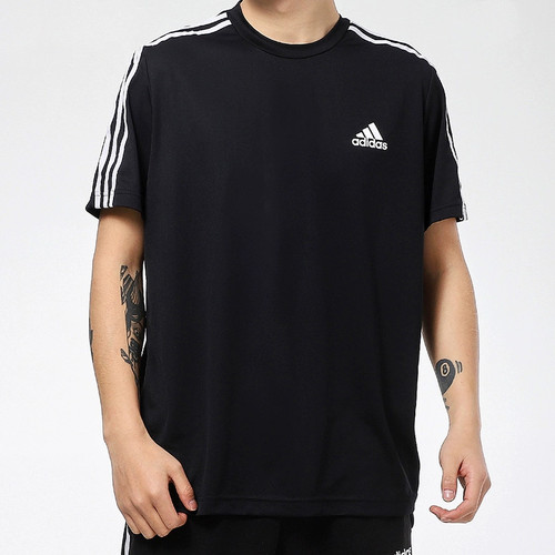 正品Adidas/阿迪达斯夏季男子运动服休闲透气圆领短袖T恤 IC9334