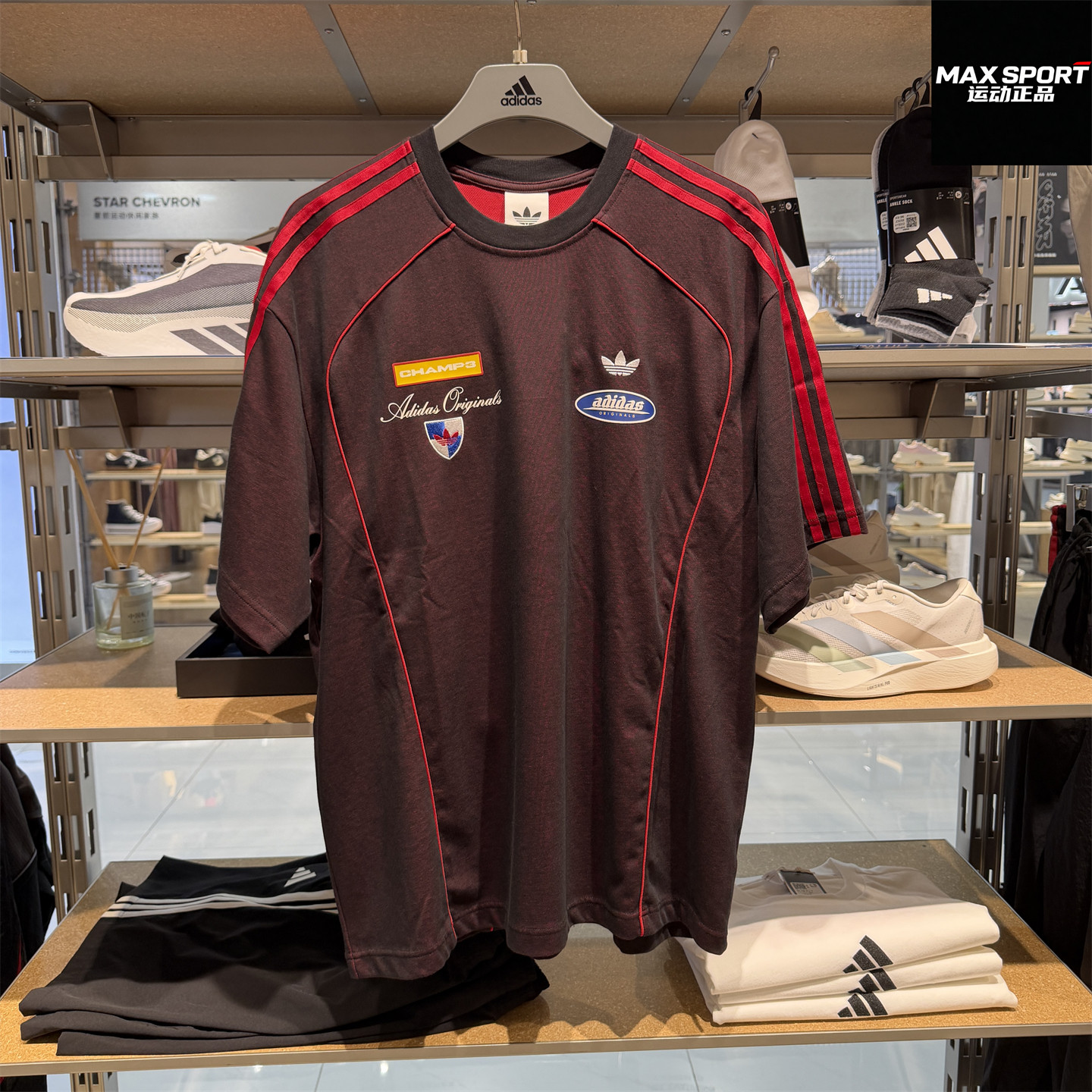 Adidas阿迪达斯三叶草男子短袖运动上衣赛车服休闲圆领T恤 LD6504