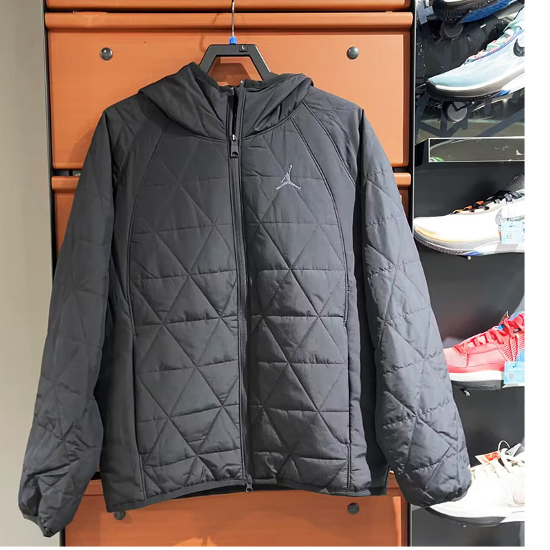 正品NIKE耐克男子秋冬JORDAN棉服防风保暖连帽运动外套FD2638-010