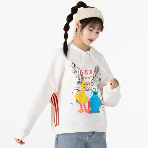 正品Adidas/阿迪达斯Neo春季女子运动休闲连帽卫衣套头衫HD7279