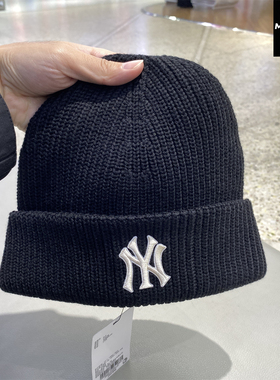 MLB男女情侣毛线帽纯色logo含羊毛户外保暖25冬季滑雪帽3ABNBM256