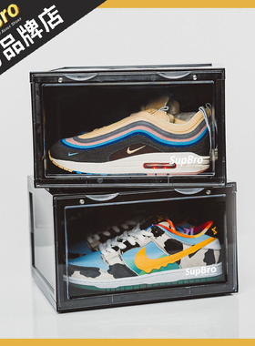 SupBro透明鞋盒侧开款无声控发光AJ球鞋防氧化尘潮亚克力收藏鞋柜