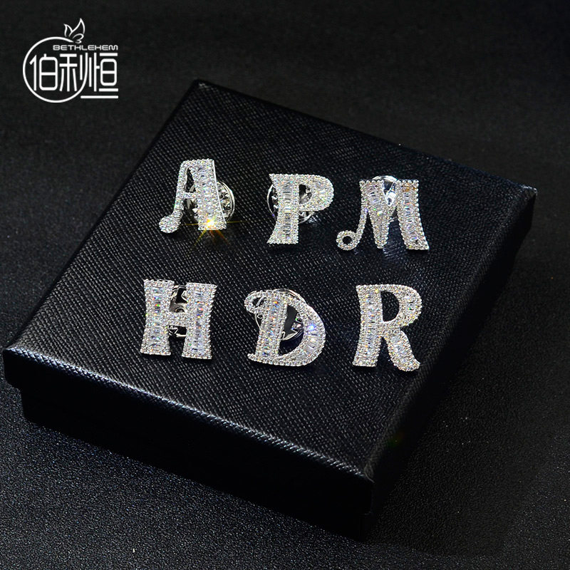 26 Alphabet Brooch Name the republic of korea fashion crystal letter Brooch Anti emptied Mini Pin bucklein the Accessories/Fashion Jewelry, Brooch  category - from Buy2taobao.com to provide professional Taobao agent buy service