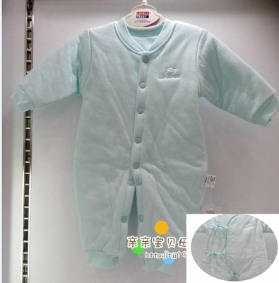 秋冬加厚婴儿新生儿南极棉绑带/对扣连体哈衣 保暖内衣蝴蝶衣爬服