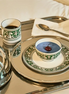 150周年纪念 英制手绘Wedgwood丝绸之路炫彩系列绿色骨瓷茶具餐具